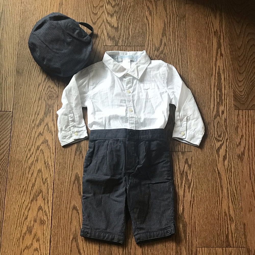 Janie and Jack 3 Piece Pin Striped Outfit- EUC